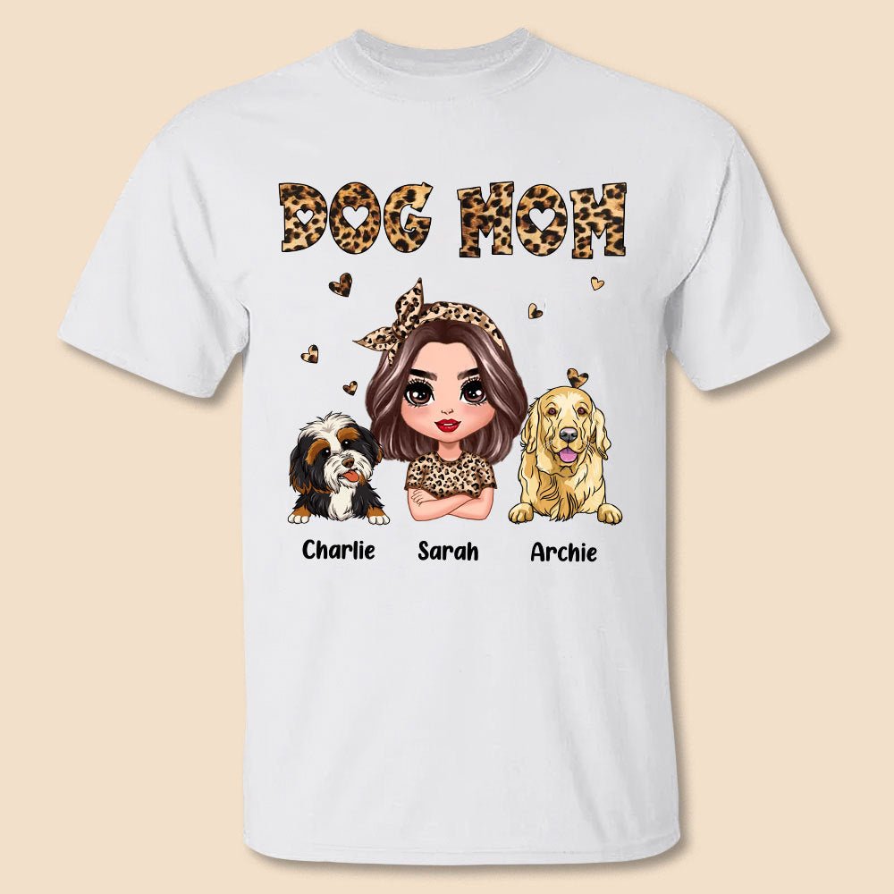Dog Mom Leopard - Personalized T-Shirt/ Hoodie - Best Gift For Mother, Grandma - Giftago