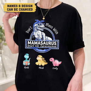 Personalized T-Shirt/ Hoodie - Mamasaurus With Many Colors