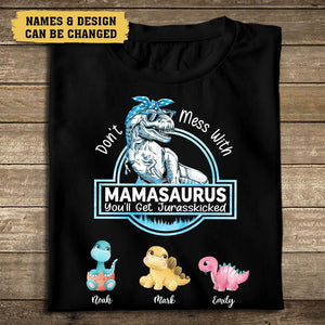 Personalized T-Shirt/ Hoodie - Mamasaurus With Many Colors