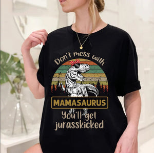 Don't Mess With Mamasaurus Vintage - Personalized T-Shirt/ Hoodie - Best Gift For Mother - Giftago