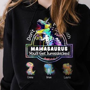 Personalized T-Shirt/ Hoodie - Don't Mess With Mamasaurus/Grandmasaurus Colorful Pattern