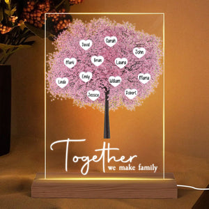 Family Tree Together We Make Family - Personalized Acrylic LED Lamp - Best Gift For Family - Giftago