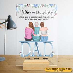 Father And Daughters - Personalized Acrylic Plaque - Best Gift For Father - Giftago