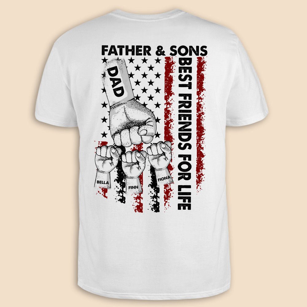 Father & Sons - Personalized T-Shirt/ Hoodie Back - Best Gift For Dad - Giftago