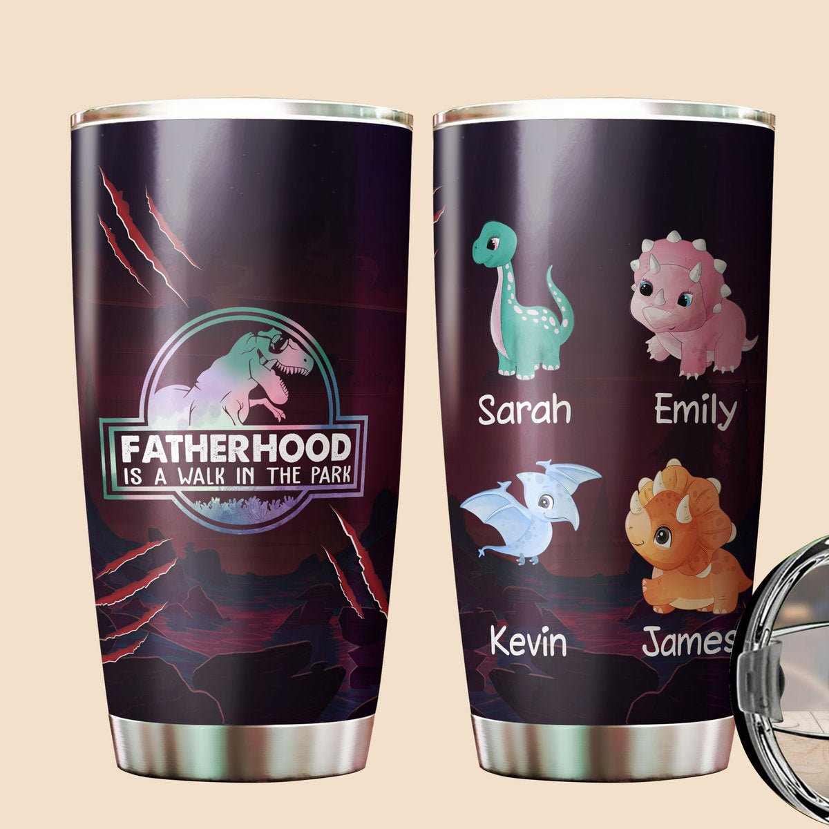 Fatherhood Is A Walk In The Park - Personalized Tumbler - Best Gift For Dad, Grandpa - Giftago