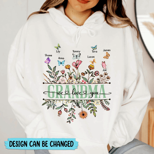 Flower Grandma - Personalized T-Shirt/ Hoodie - Best Gift For Grandma - Giftago
