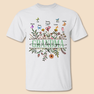 Flower Grandma - Personalized T-Shirt/ Hoodie - Best Gift For Grandma - Giftago