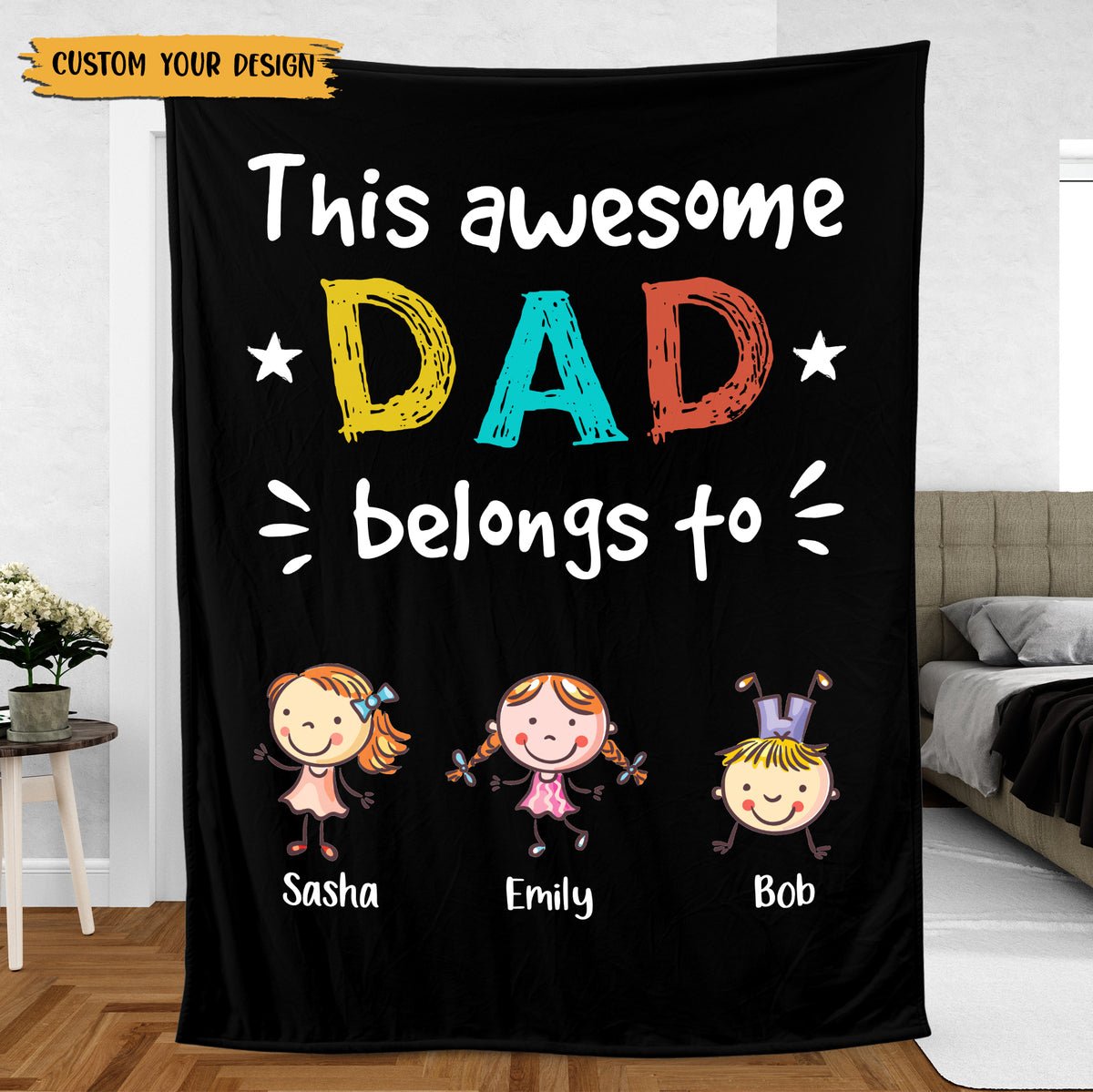 Funny This Awesome Dad - Personalized Blanket - Best Gift For Father - Giftago