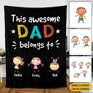 Funny This Awesome Dad - Personalized Blanket - Best Gift For Father - Giftago