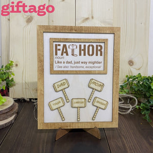 Giftago - Fathor Engraved 3D Wooden Sign - Gift for Father's Day - Giftago