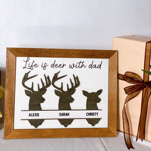 Giftago - Life is deer with dad 3D Wooden Sign - Giftago