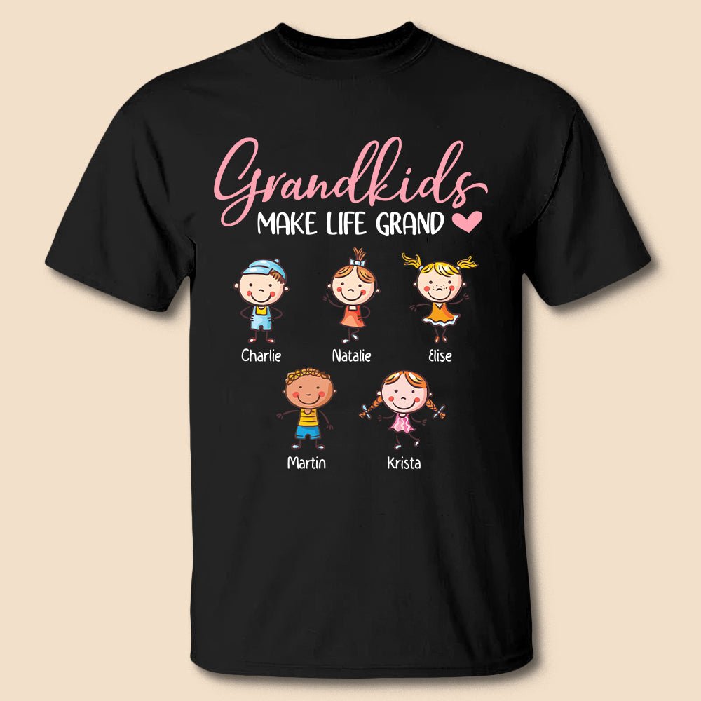 Grandkids Make Life Grand With Funny Kids - Personalized T-Shirt/ Hoodie - Best Gift For Mother, Grandma - Giftago
