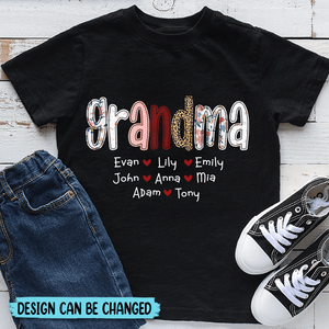 Grandma Mom Patchwork Style - Personalized T-Shirt/ Hoodie - Best Gift For Mom, Grandma - Giftago