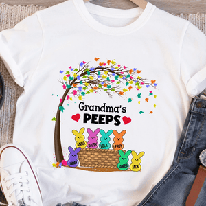 Grandma Rabbits Basket Tree Easter - Personalized T-Shirt/ Hoodie - Best Gift For Mother, Grandma - Giftago