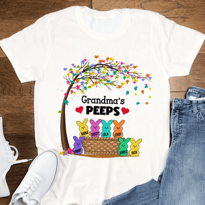 Grandma Rabbits Basket Tree Easter - Personalized T-Shirt/ Hoodie - Best Gift For Mother, Grandma - Giftago