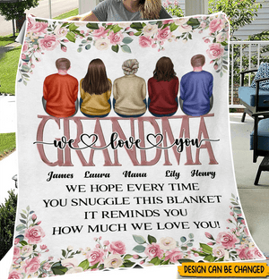 Personalized Grandma Blanket - Grandma We Love You - Best Gift For Grandma