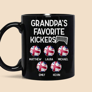Grandpa Favorite Kickers  - Personalized Black Mug - Best Gift For Father - Giftago