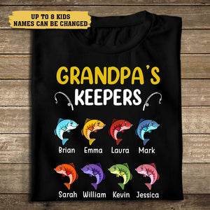 Grandpa's Keepers - Personalized T-Shirt/ Hoodie - Best Gift For Father, Grandpa - Giftago