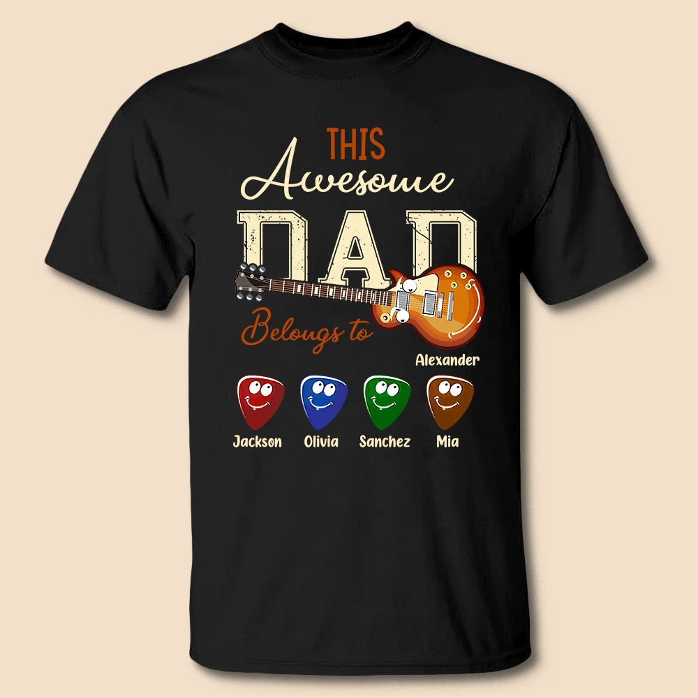 Guitar Dad belongs To - Personalized T-Shirt/ Hoodie - Best Gift For Father - Giftago