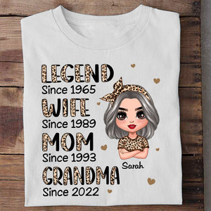 Half Leopard Sassy Legend Wife Mom Grandma - Personalized T-Shirt/ Hoodie - Best Gift For Grandma & Mother - Giftago