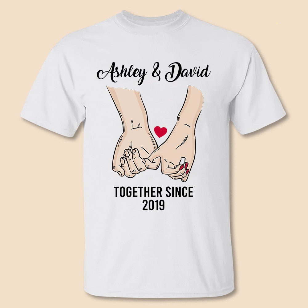 Hand Holding Couple Together Since - Personalized Hoodie/T-Shirt - Best Gift For Couple - Giftago