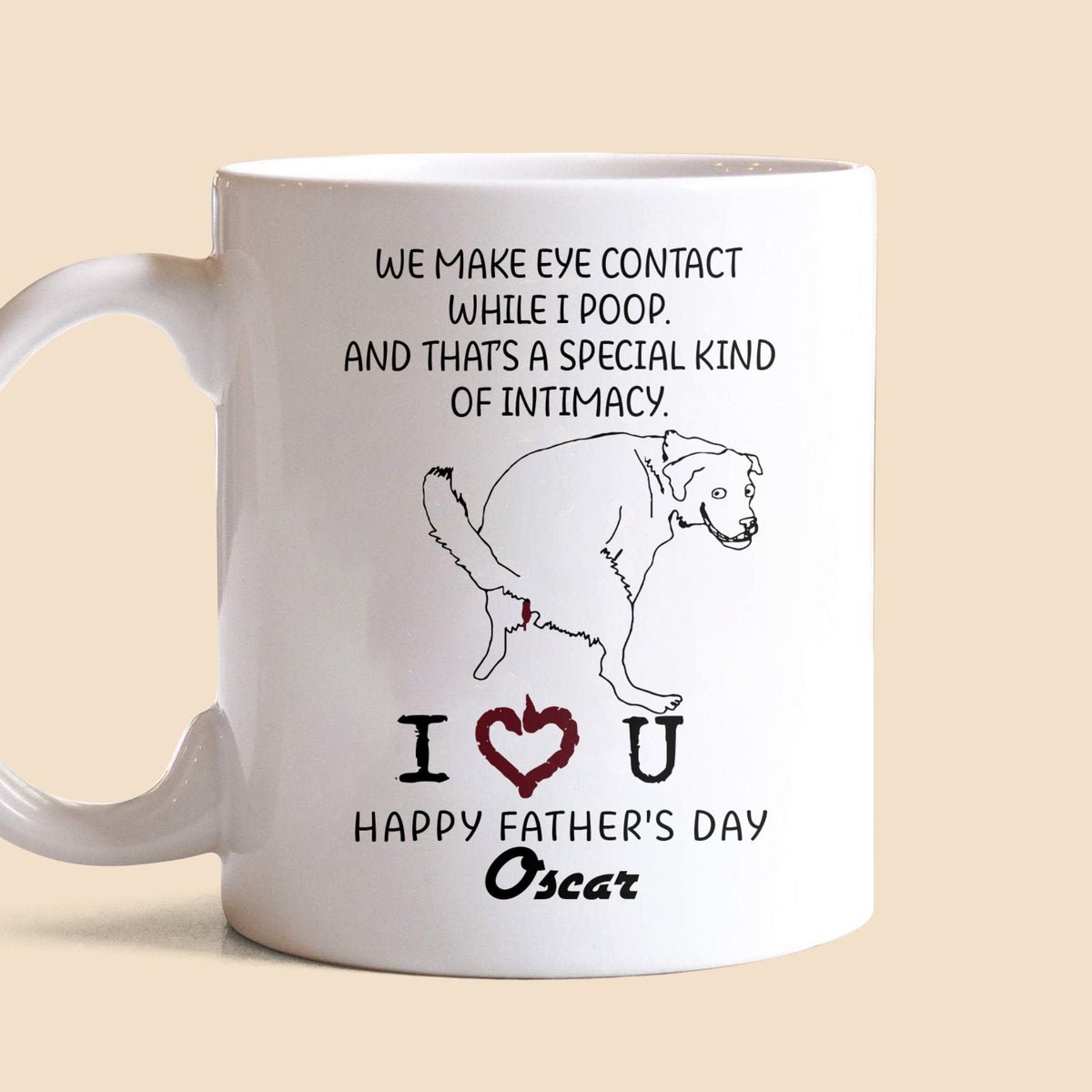 Happy Father's Day/Happy Mother's Day - Personalized White Mug - Best Gift For Dog Lovers - Giftago