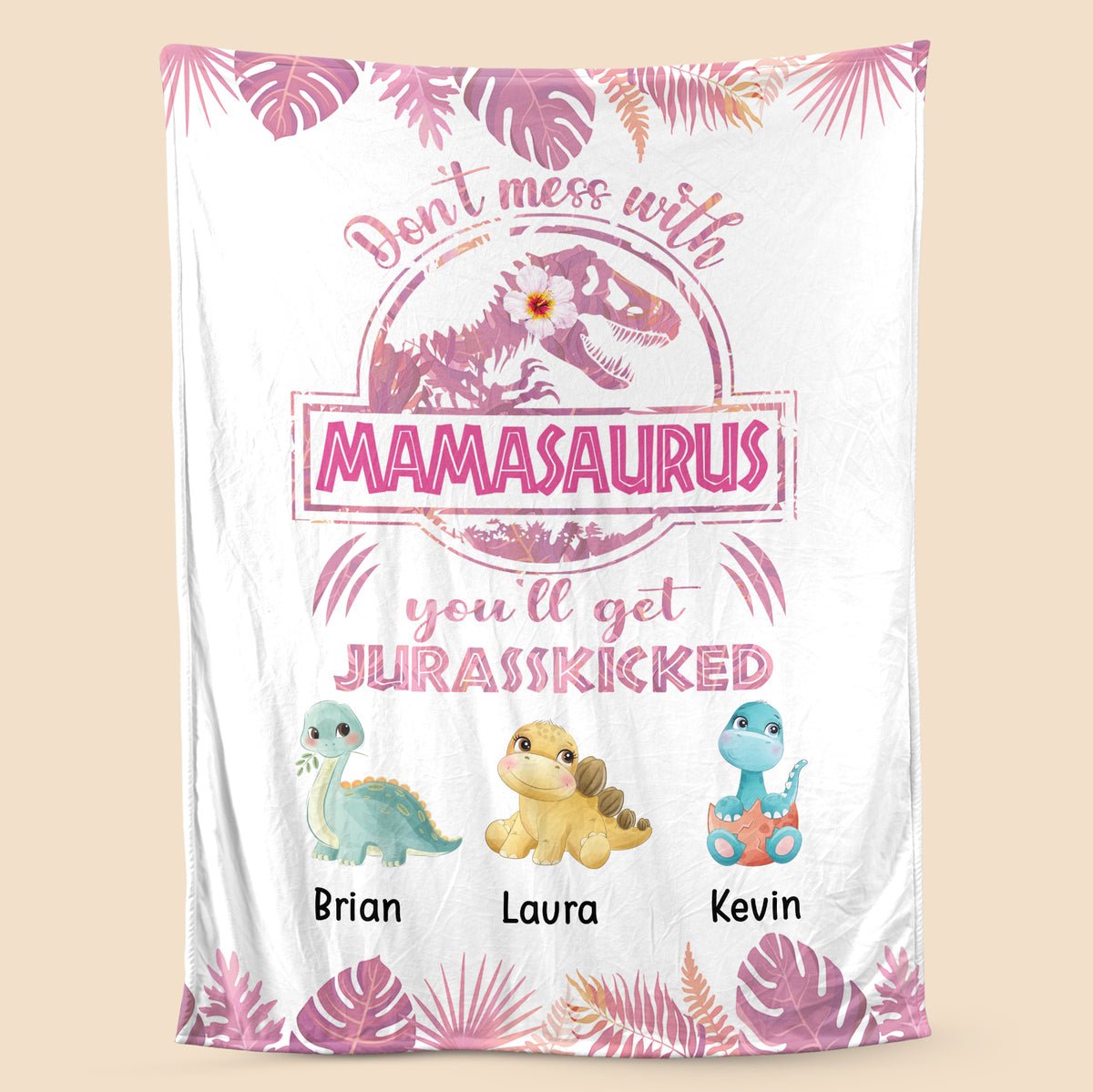 Hawaii Mamasaurus - Personalized Blanket - Best Gift For Mother - Giftago