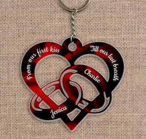 Heart Ring From Our First Kiss - Personalized Acrylic Keychain - Couple Gift - Giftago