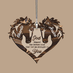 Horse Couple - Personalized Acrylic Car Ornament - Best Gift For Couple, Horse Lovers - Giftago