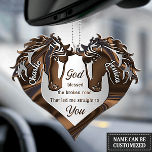 Horse Couple - Personalized Acrylic Car Ornament - Best Gift For Couple, Horse Lovers - Giftago