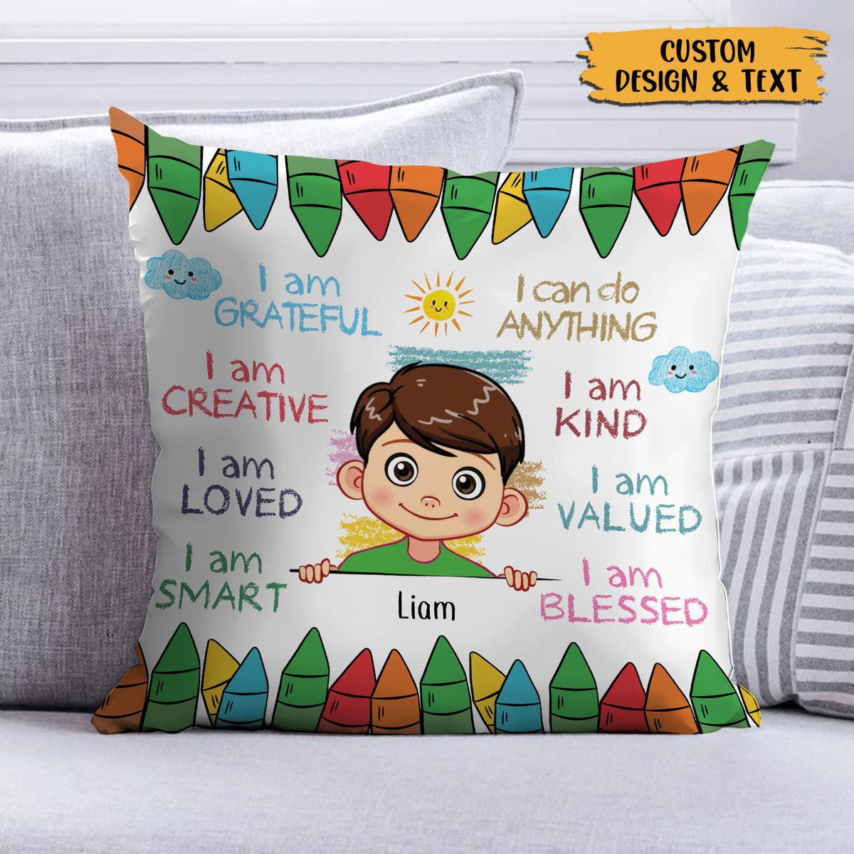 I Am Kind - Personalized Pillow - Best Gift for Grandchild, Child - Giftago