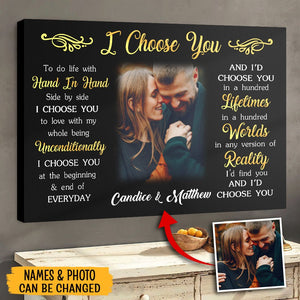 I Choose You Black - Personalized Poster & Canvas - Gift For Couple - Giftago