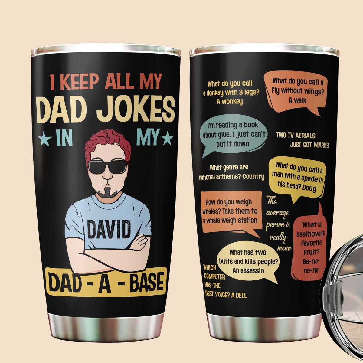 I Keep All My Dad Jokes - Personalized Tumbler - Best Gift For Father - Giftago