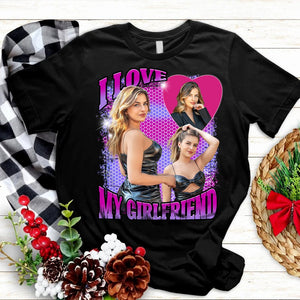I Love My Girlfriend Retro Style - Personalized T-Shirt & Hoodie - Gift for Couple - Giftago