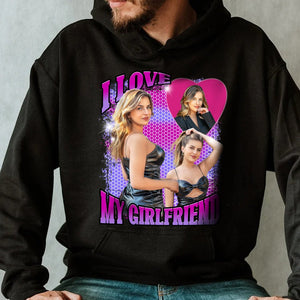 I Love My Girlfriend Retro Style - Personalized T-Shirt & Hoodie - Gift for Couple - Giftago