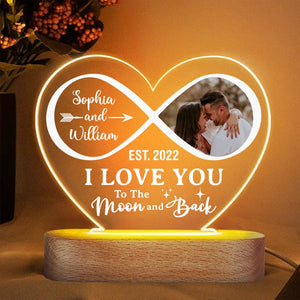 Personalized Couple Lamp - I Love You To The Moon And Back