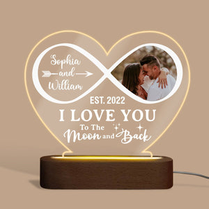 Personalized Couple Lamp - I Love You To The Moon And Back