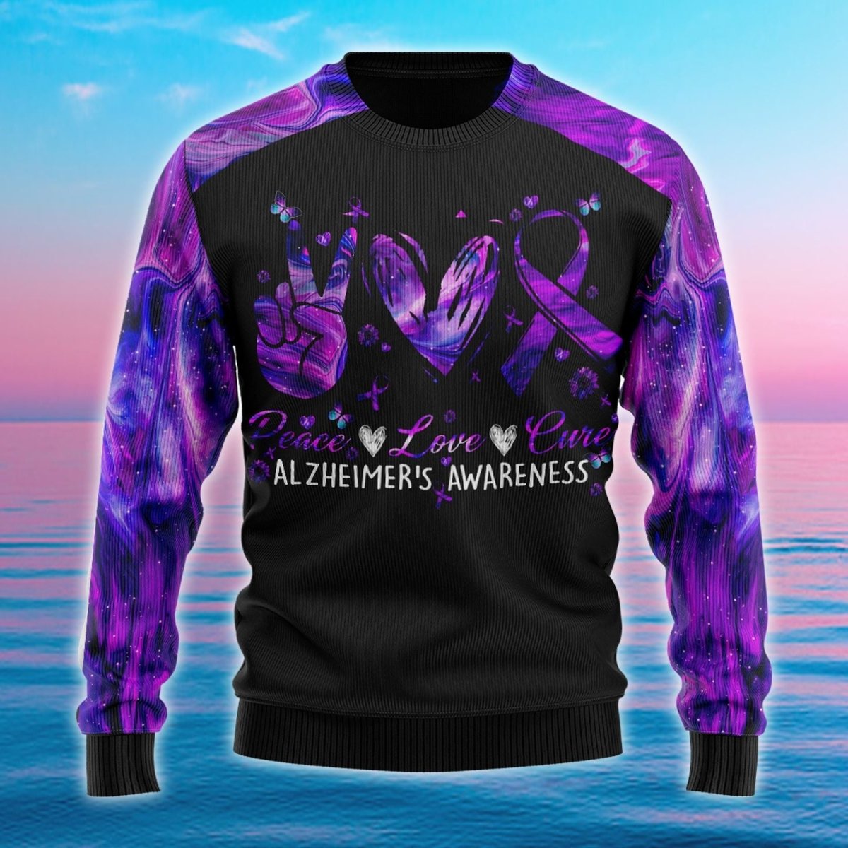 I'll Remember For You Purple Heart Ugly Sweater - TG1021DT - Giftago