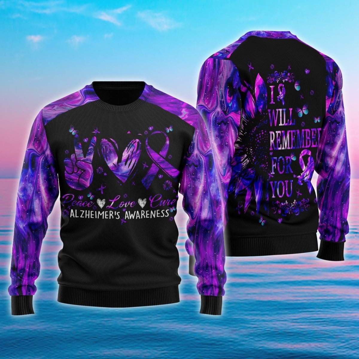 I'll Remember For You Purple Heart Ugly Sweater - TG1021DT - Giftago
