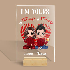 I'm Yours No Returns Or Refunds Doll Couple - Personalized Acrylic Plaque - Giftago