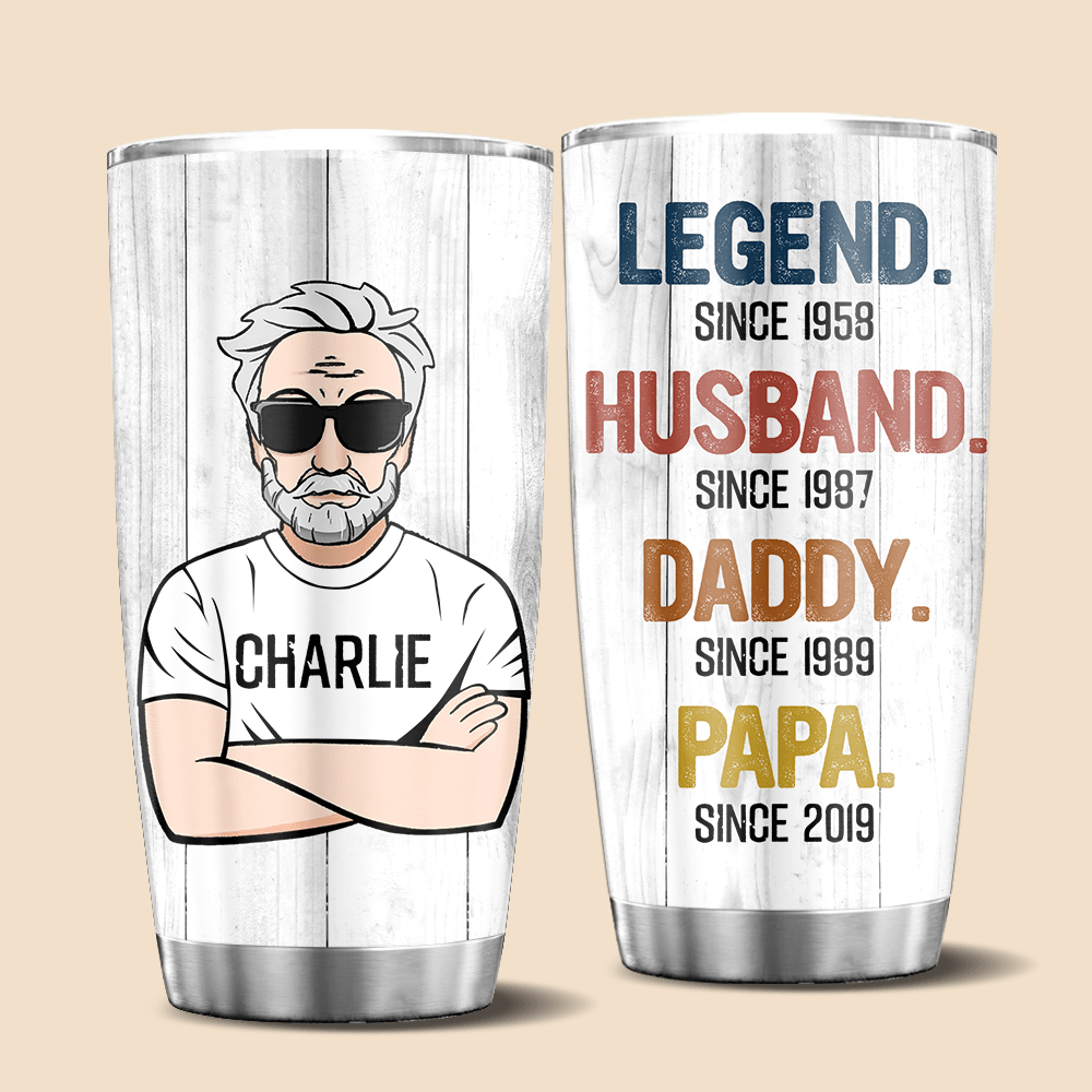 Legend/ Husband/ Daddy/ Papa - Personalized Tumbler - Best Gift For Father - Giftago