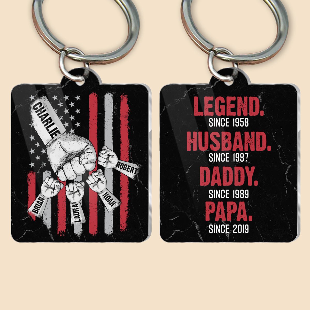 Legend Husband Daddy - Personalized Acrylic Keychain - Best Gift For Father, Grandpa - Giftago