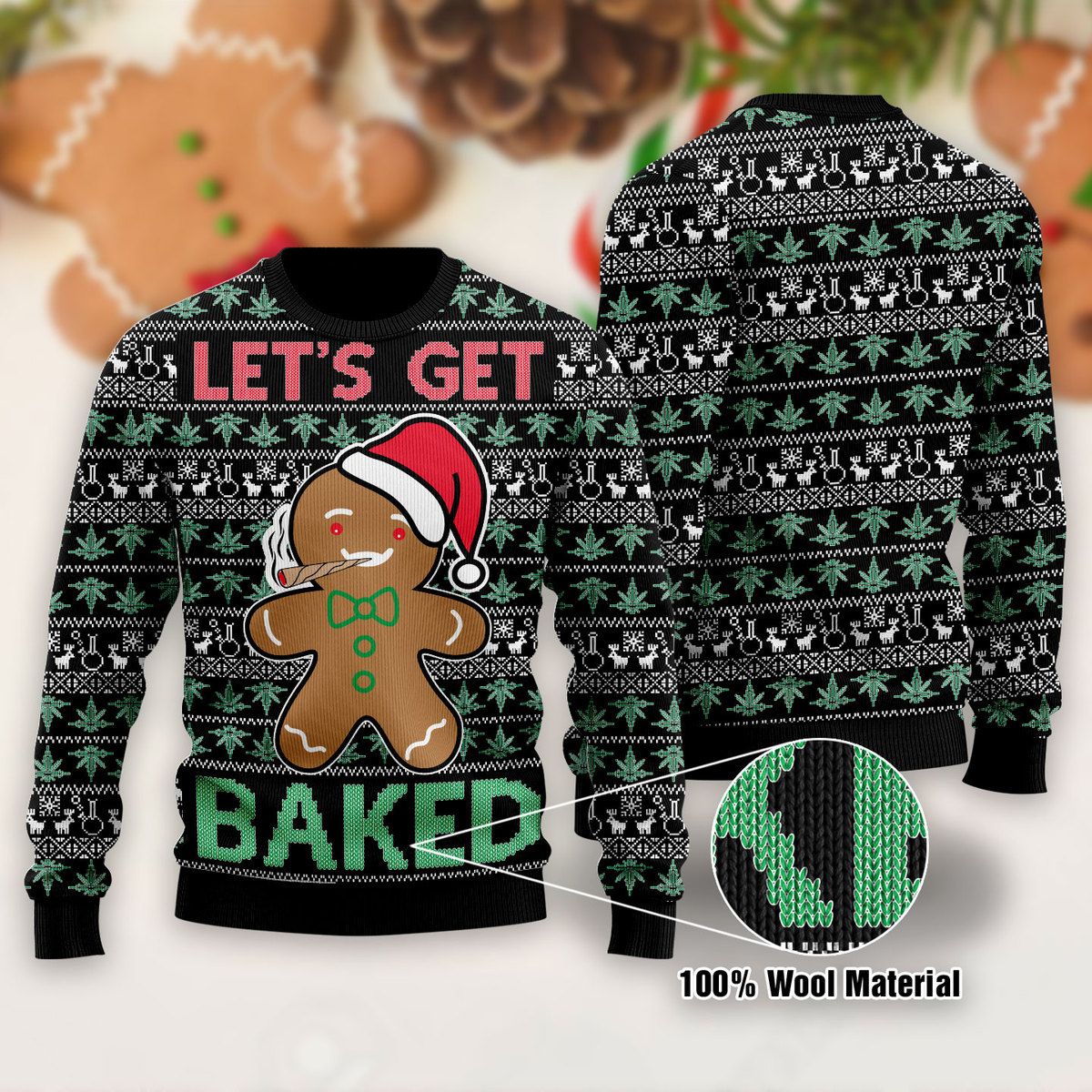 Ugly Sweater Let's Get Baked - Christmas Gift - Giftago