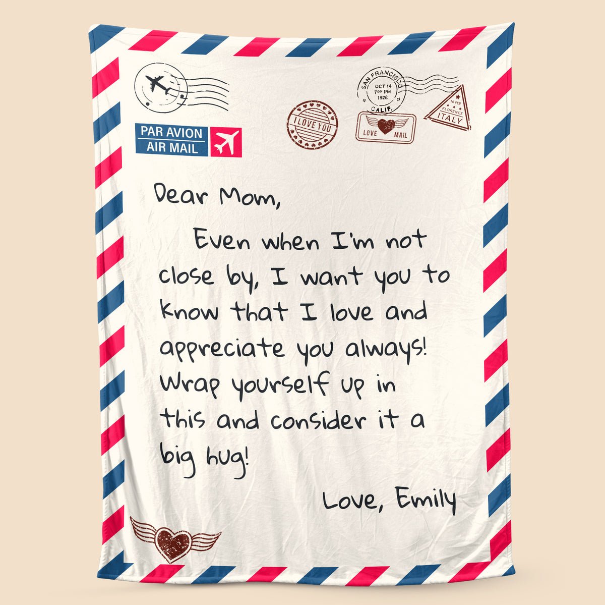 Letter Custom Text To Mom/Dad/Grandma/Grandpa - Personalized Blanket - Best Gift For Family - Giftago