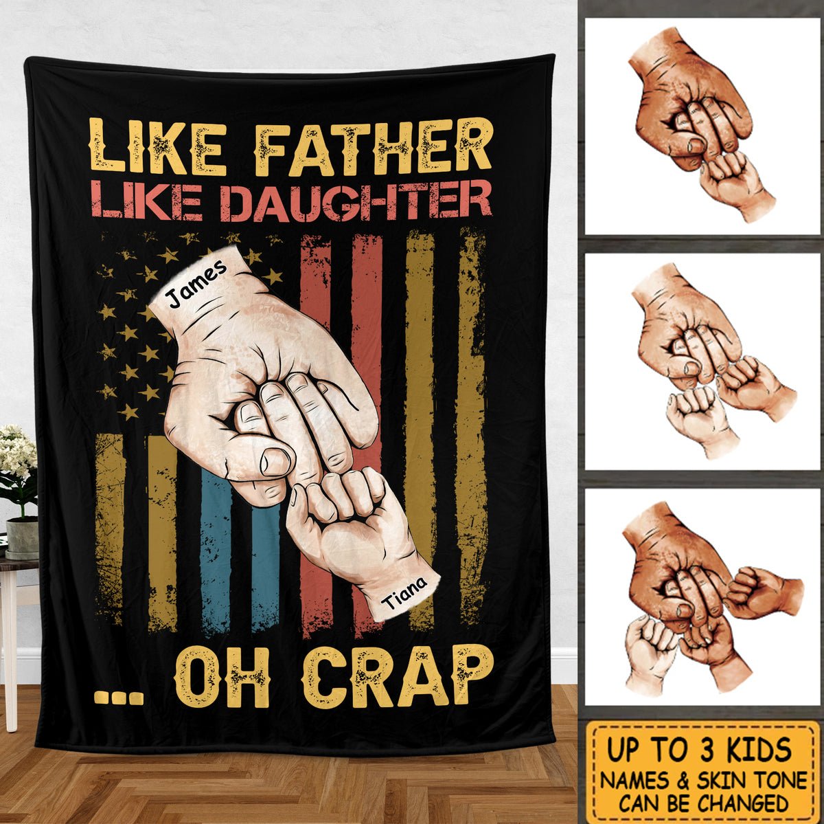 Like Father Like Daughter - Personalized Blanket - Best Gift For Father - Giftago