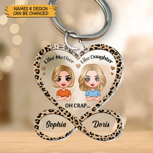 Like Mother Like Daughter Leopard Pattern - Personalized Acrylic Keychain - Best Gift For Mother - Giftago