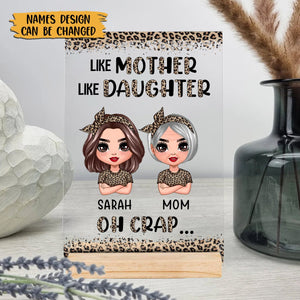 Like Mother Like Daughter Leopard Pattern - Personalized Acrylic Plaque - Best Gift For Mother - Giftago