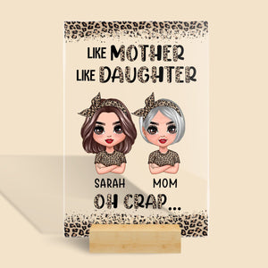 Like Mother Like Daughter Leopard Pattern - Personalized Acrylic Plaque - Best Gift For Mother - Giftago