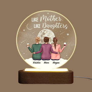 Like Mother Like Daughter - Round Acrylic LED Lamp - Best Gift For Mother - Giftago