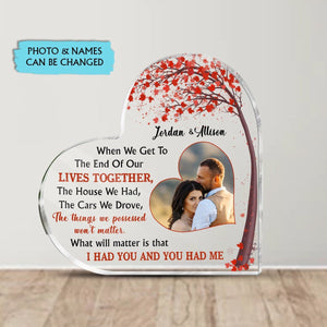 Lives Together - Heart Acrylic Plaque - Best Gift For Couple - Giftago